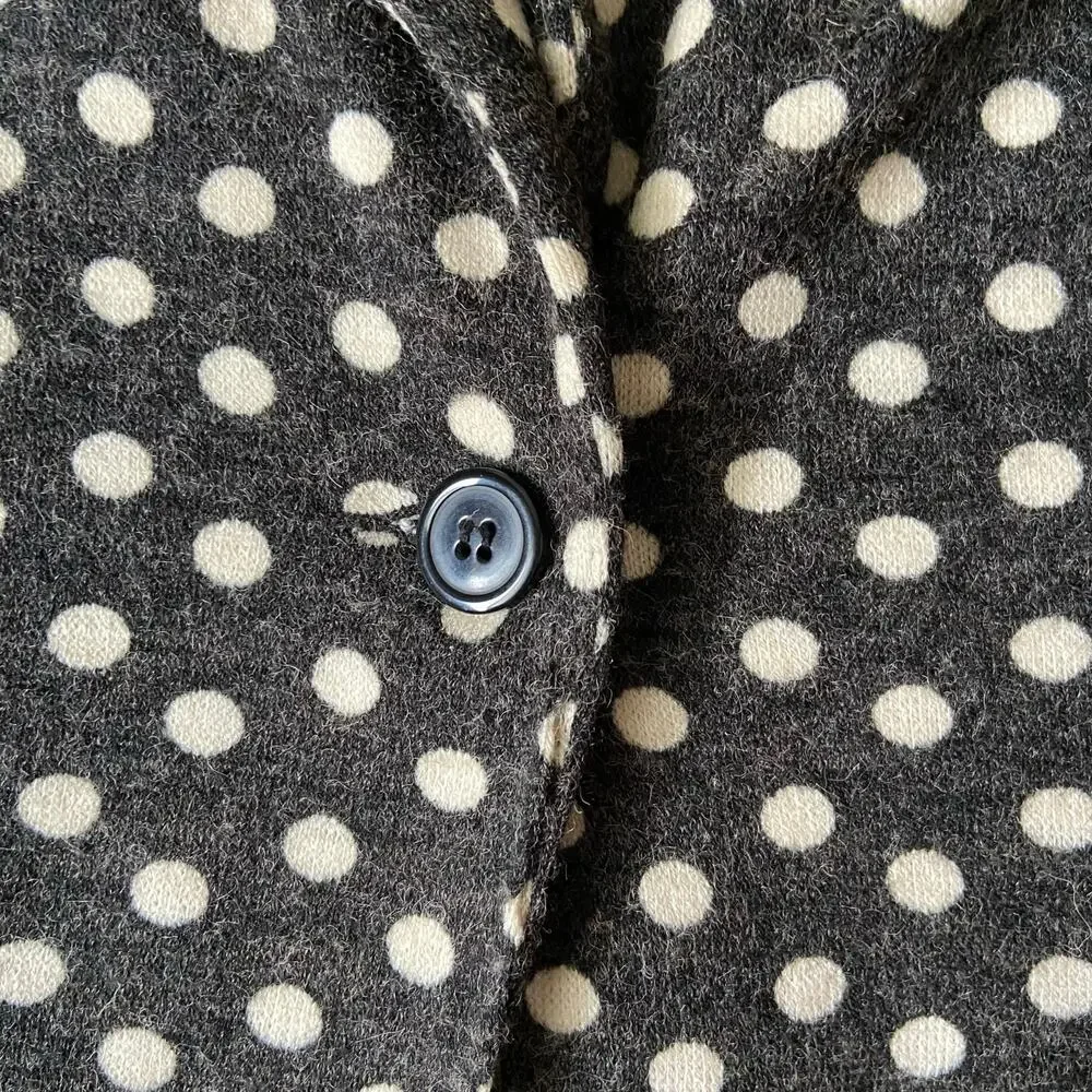 Anthropologie Cartonnier Gray And White Polka-Dot Blazer Size Small